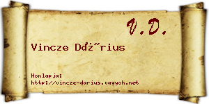 Vincze Dárius névjegykártya